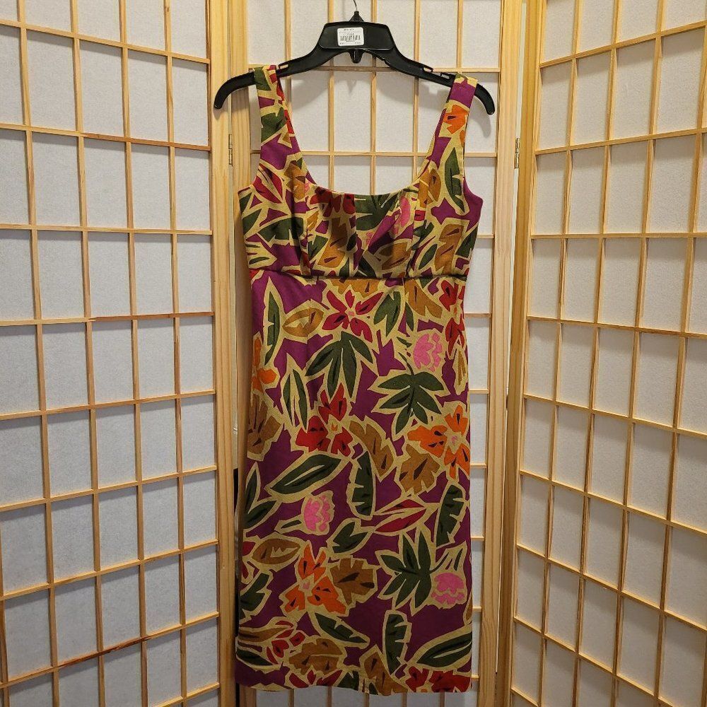 Talbots Womens Jungle Print Linen Blend Dress Sz 2
